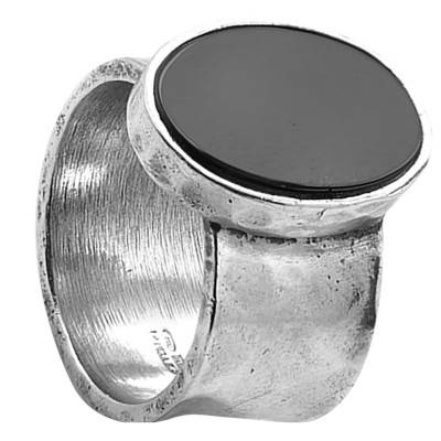 Bague Jack Onyx Ovale Grand Modèle en Argent 925 - taille 52 - Giovanni Raspini