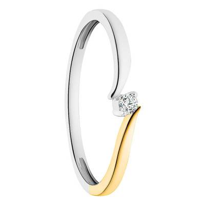 Two-Gold & Diamond 0.04 ct Iris Ring - Juweel