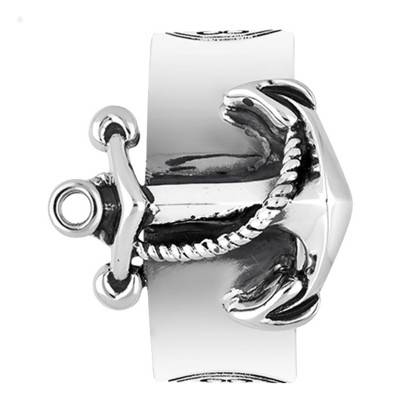 Bague argent jonc ancre marine - Orus Bijoux