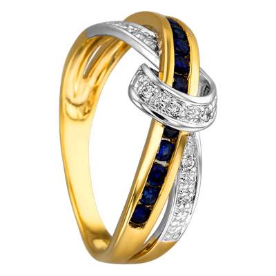 Bague Podalire 2 Ors 750, Saphirs 0,416 ct, Diamants 0,03 ct - Joelli