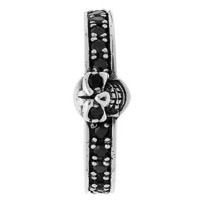 925 Silver & Cubic Zirconia Skull Fiancée Ring - Orus Bijoux