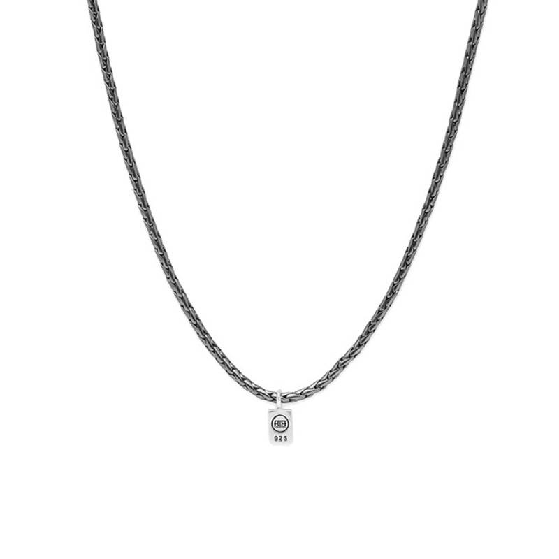 925 Black Rhodium-Plated Silver George XS Necklace, Length 60 cm - Buddha to Buddha
