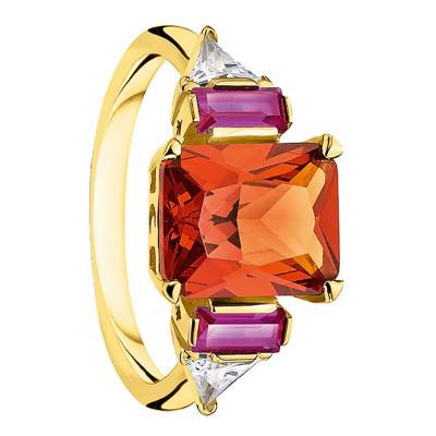 Yellow Gold-Plated Silver & Colored Stones Ring - TR2262-488-7 - Thomas Sabo