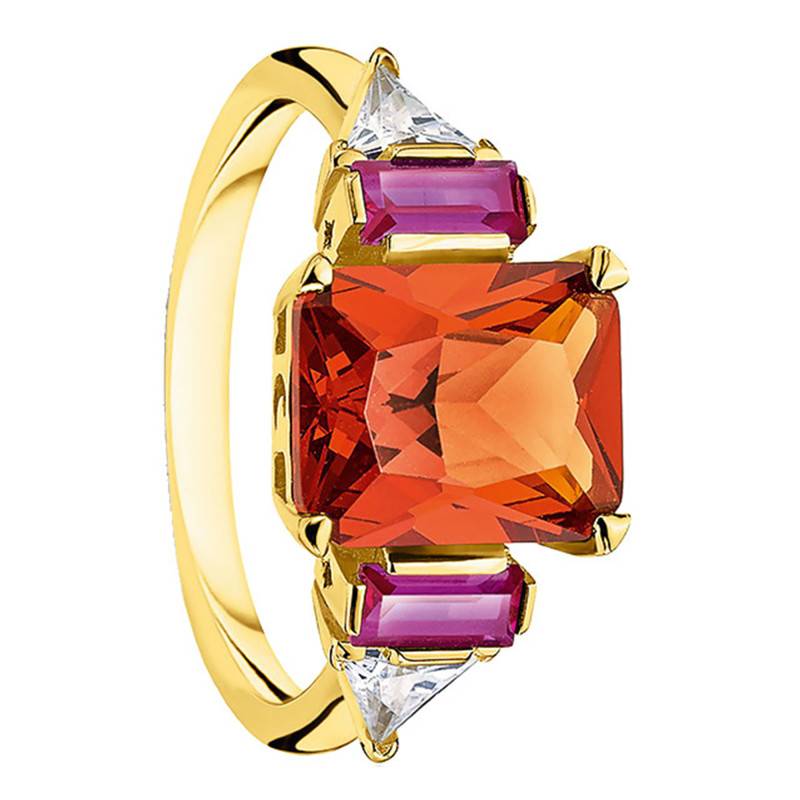 Yellow Gold-Plated Silver & Colored Stones Ring - TR2262-488-7 - Thomas Sabo