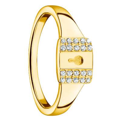 Yellow Gold-Plated Padlock Ring - TR2372-414-14 - Thomas Sabo