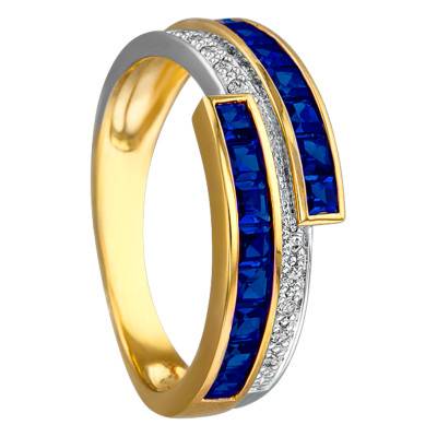 Bague Epione 2 Ors 750, Saphirs 1,44 ct, Diamants 0,06 ct - Joelli