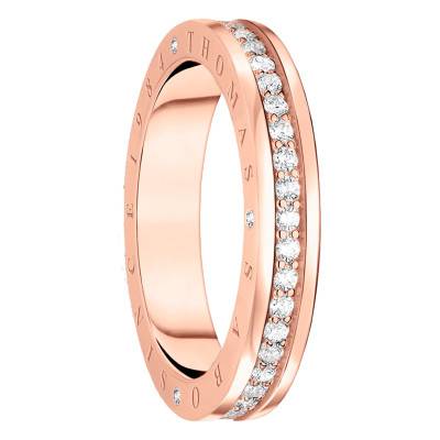 Rose Gold-Plated & White Stone Ring - TR2254-416-14 - Thomas Sabo