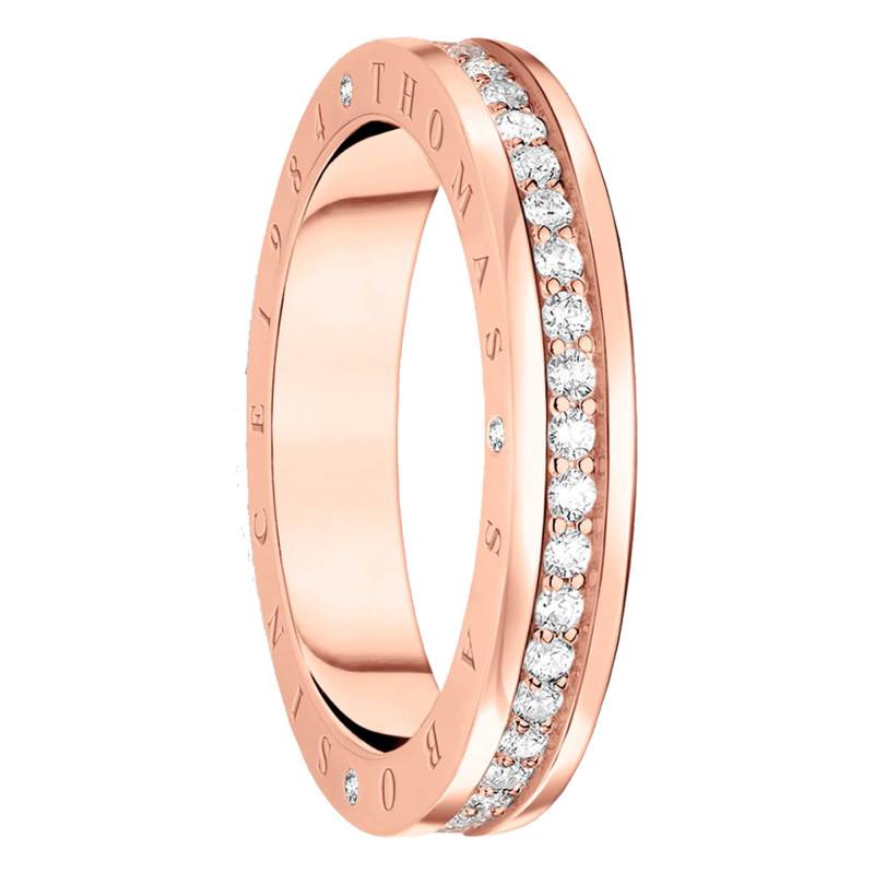 Rose Gold-Plated & White Stone Ring - TR2254-416-14 - Thomas Sabo