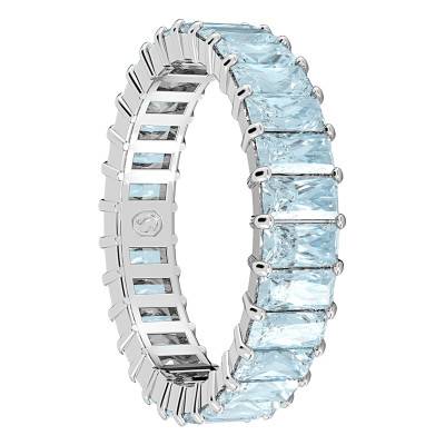 Bague Matrix Métal Rhodié & Cristaux Bleus 5661908 - Swarovski