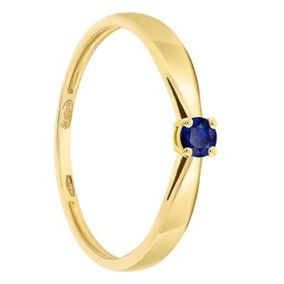 Bague Solitaire Or Jaune 750, Saphir 0,10ct - Demetra