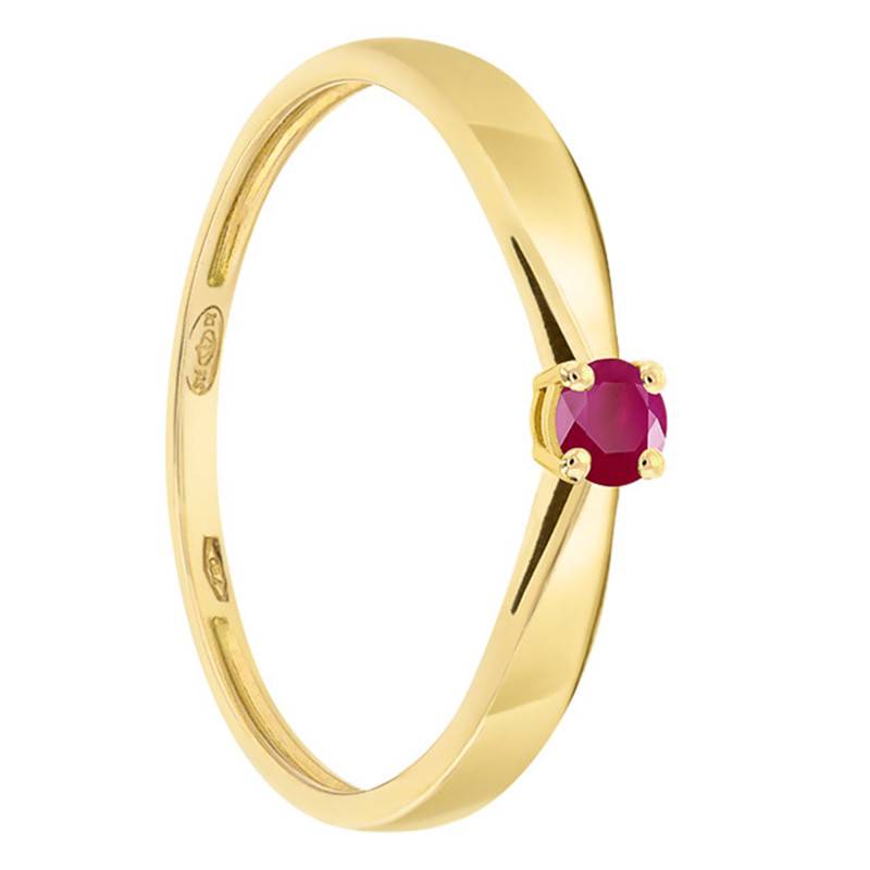 750 Yellow Gold Ruby 0.10 ct Solitaire Ring - Demetra