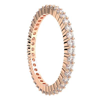 Bague Vittore Ronde Rose, Métal Doré & Cristaux 5656303 - Swarovski
