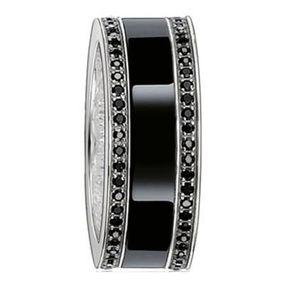 Bague ruban céramique noire & pavé, TR1995-647-11 - Thomas Sabo