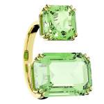 Gold-Tone Metal & Green Crystals
