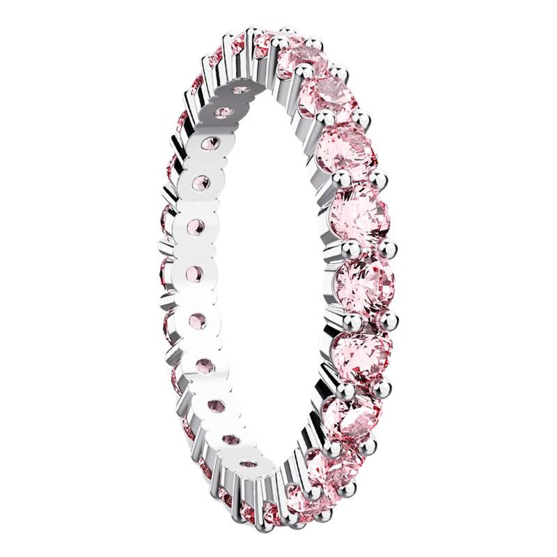 Rhodium-Plated Metal Matrix Ring & Round Pink Crystals - 5658852 - Swarovski