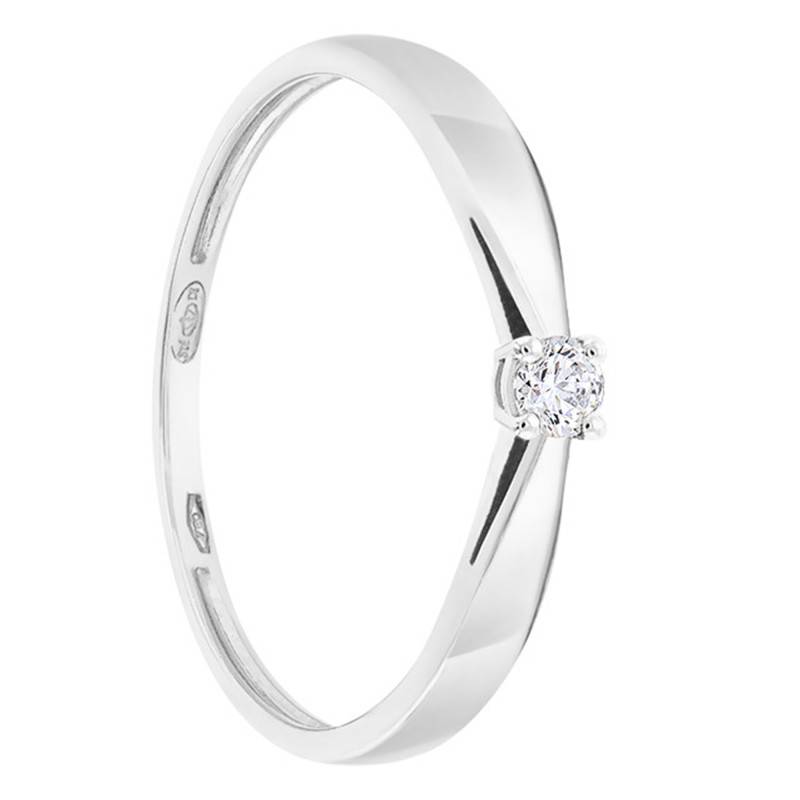Diamond Solitaire Ring 0.07 ct in 750 White Gold - Demetra