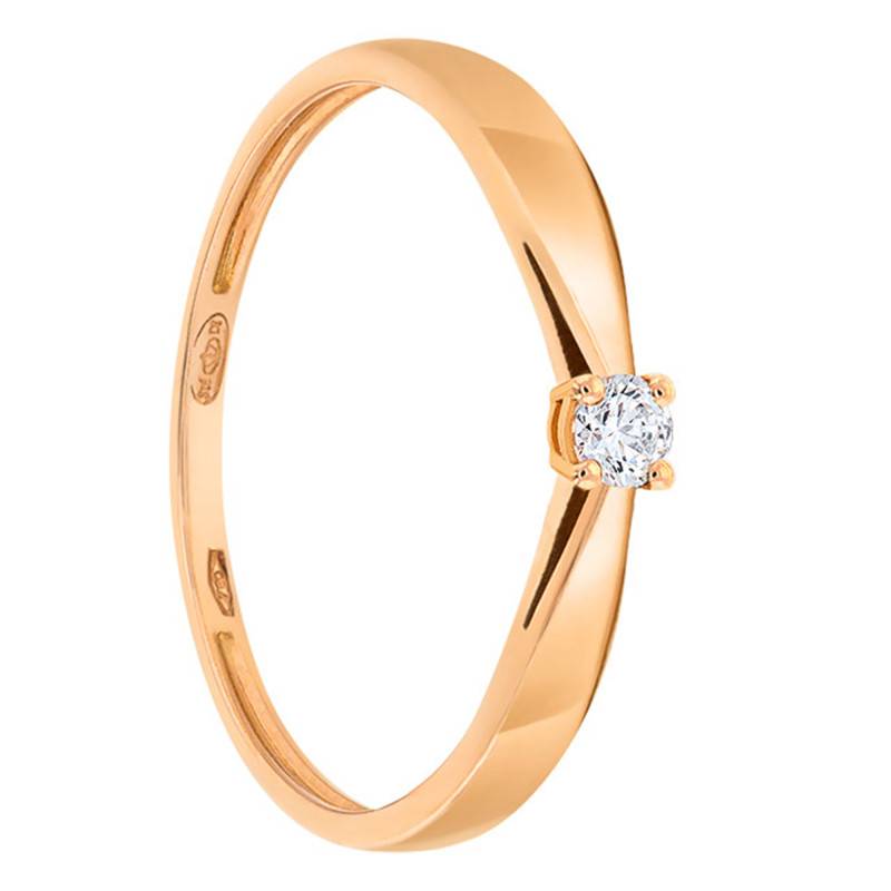 Rose Gold 0.07 Carat Diamond Solitaire Ring 750 - Demetra