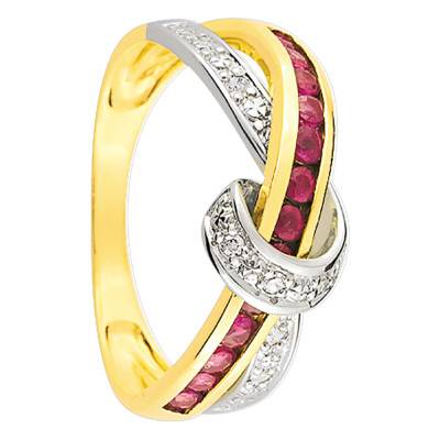 Bague Podalire 2 Ors 750, Rubis 0,45 ct, Diamants 0,03 ct - Joelli