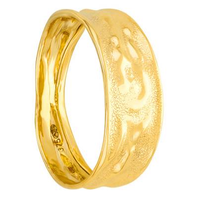 375/1000 Yellow Gold Crinkled Satin Ring - Maison Ballet by Scarlett