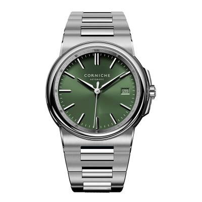 Montre La Grande Corniche Steel with Verte Olive dial - Corniche