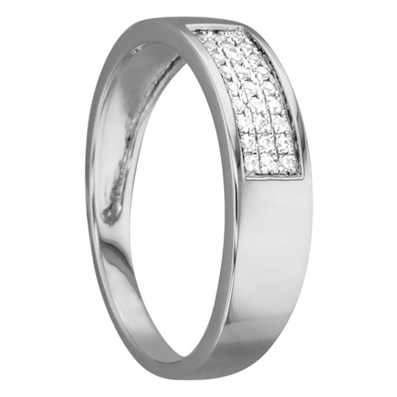 Standard Luminous 750/1000 White Gold and Diamond Wedding Ring - Juweel