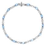 White Gold Blue Topaz Bracelet 