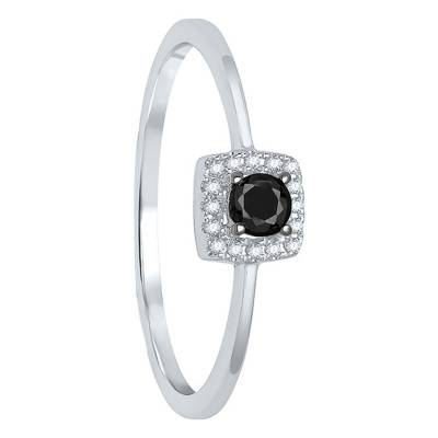 Bague Carrée Entourage, Or blanc & Diamants - Kundan