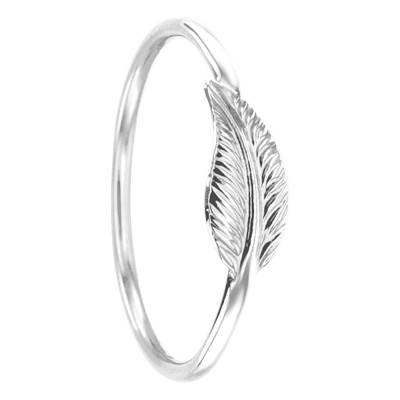 Bague Petite Plume en Or Blanc 375 - Maison Ballet by Scarlett