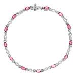 Bracelet Tourmalines roses Or Blanc 