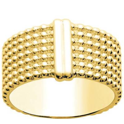 Bague Barres Perlée Multi-Rangs Plaqué Or Jaune - Naïades