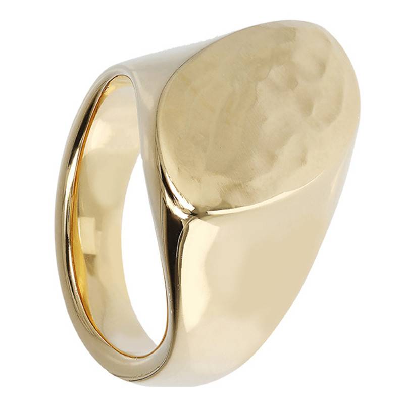 Yellow Gold-Plated Dune Wave Ring - Etrusca Gioielli