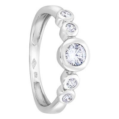 Bague Or Blanc 375 & Oxydes De Zirconium - Orphée