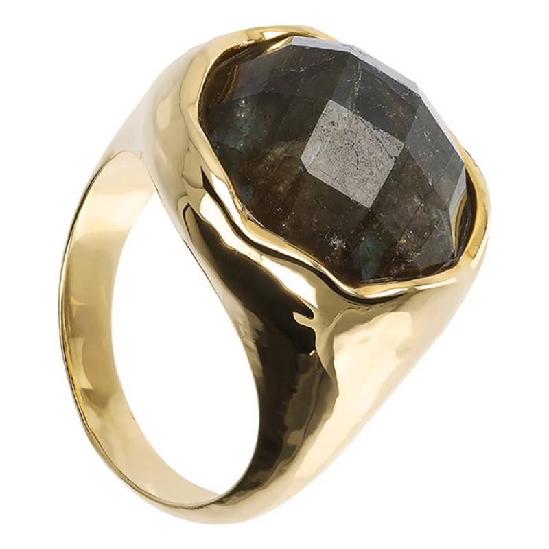 Yellow Gold-Plated Labradorite Ring - Etrusca Gioielli