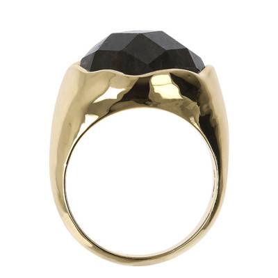 Bague plaqué or pierre Labradorite - Etrusca Gioielli