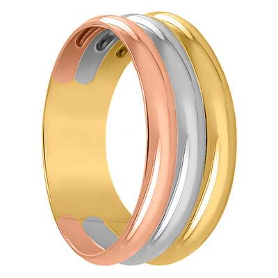 Bague 3 Joncs 3 Ors 750 - Emanessence