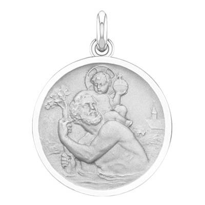 Médaille de Saint Christophe en Argent, Diamètre 15 mm à 22 mm - Becker