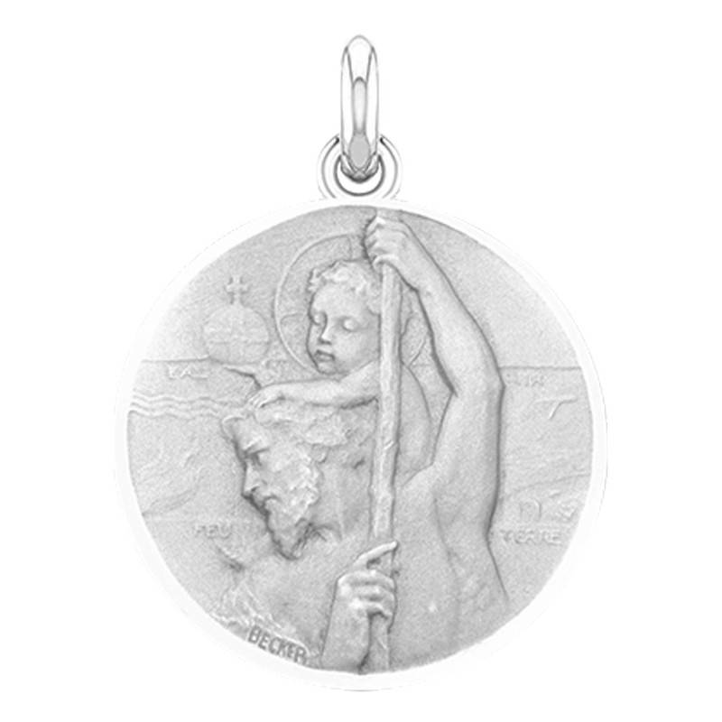Silver Saint Christopher Medal, Diameter 15 mm to 22 mm - Becker