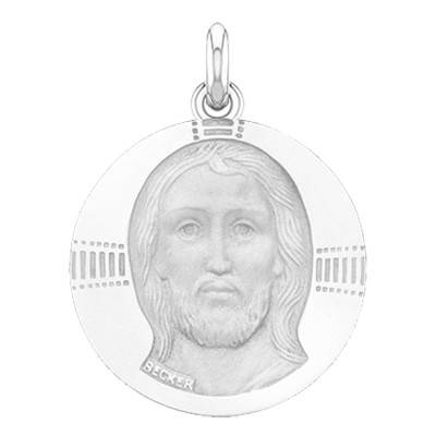 Médaille Christ Byzantin Or Blanc 750, Diamètre 15 à 22 mm - Becker
