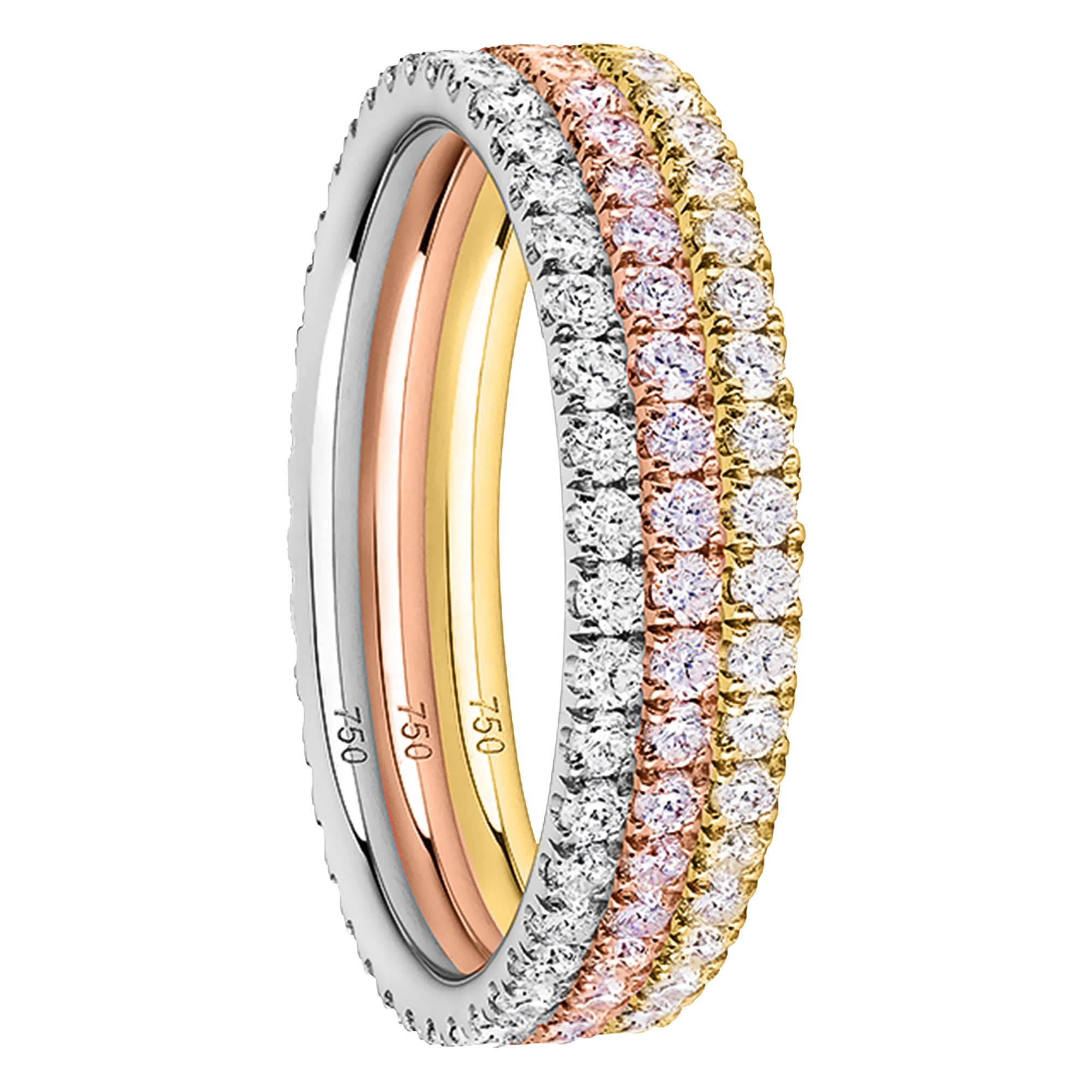 Alliance Trio Eternity Diamants Ors Verifine Ocarat