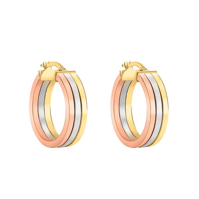 Emanessence 3-Gold 375/1000 Hoop Earrings, Diameter 22 mm - Emanessence