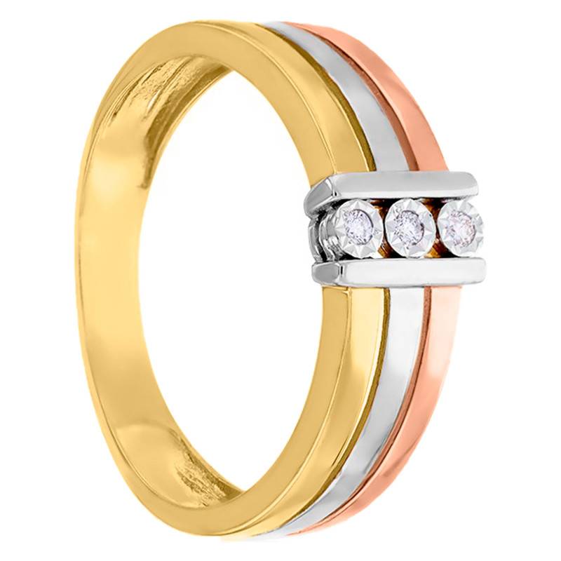 375/1000 3-Gold & Diamond Trilogy Ring - Emanessence