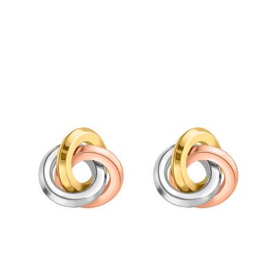 Boucles d'oreilles Noeud Losange, 3 Ors 375 - Emanessence