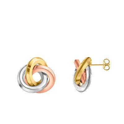 Boucles d'oreilles Noeud Losange, 3 Ors 375 - Emanessence