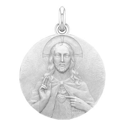 Médaille 2 Faces Vierge Scapulaire du Mont Carmel Argent, Diamètre 15 mm à 22 mm - Becker