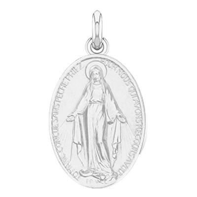 Médaille Vierge Miraculeuse Or Blanc 750 - Becker