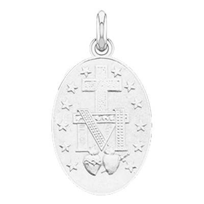 Médaille Vierge Miraculeuse Or Blanc 750 - Becker