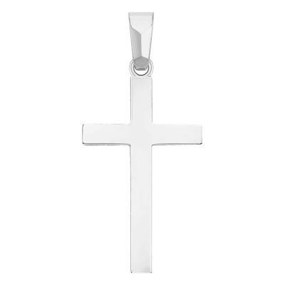 Croix à Fil Carré en Or Blanc 750 - Becker