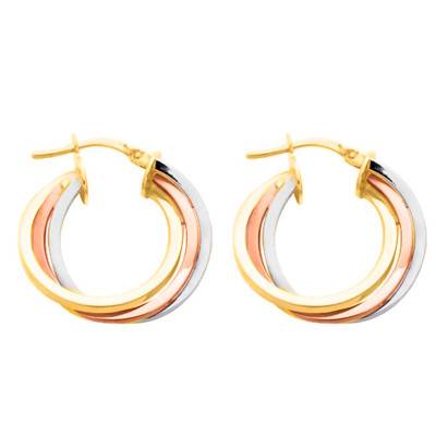 3-Gold 750/1000 Hoop Earrings, Diameter 22 mm or 25 mm - Emanessence