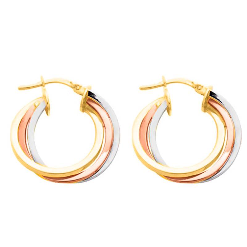 3-Gold 750/1000 Hoop Earrings, Diameter 22 mm or 25 mm - Emanessence