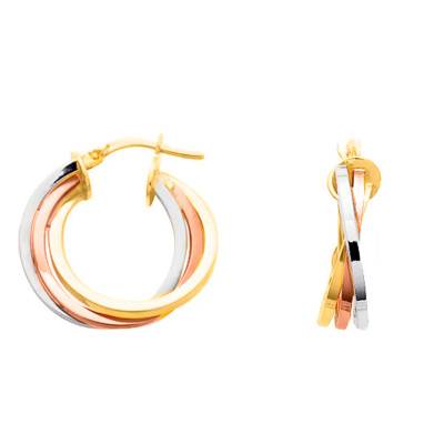 3-Gold 750/1000 Hoop Earrings, Diameter 22 mm or 25 mm - Emanessence